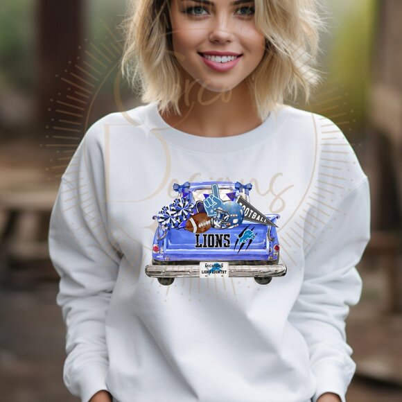 Detroit Lions Football Sweatshirt Size 2x 3x 4x 5x  Crewneck Unisex Fit - Picture 1 of 1